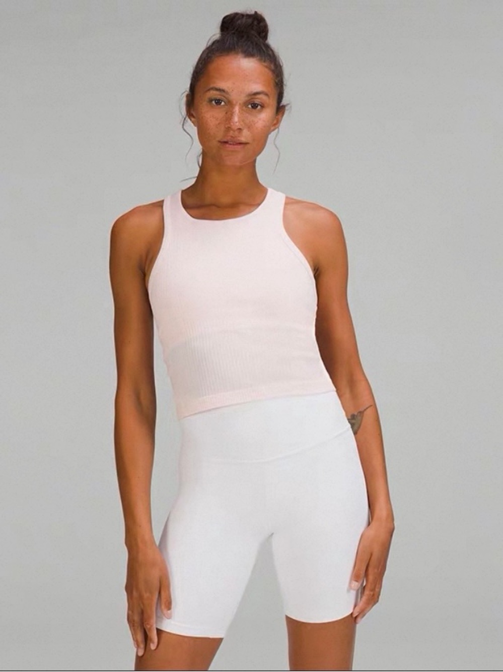 Lululemon Ebb to Street Cropped Racerback Tank Top/ Strawberry Milkshake/ Size 8
